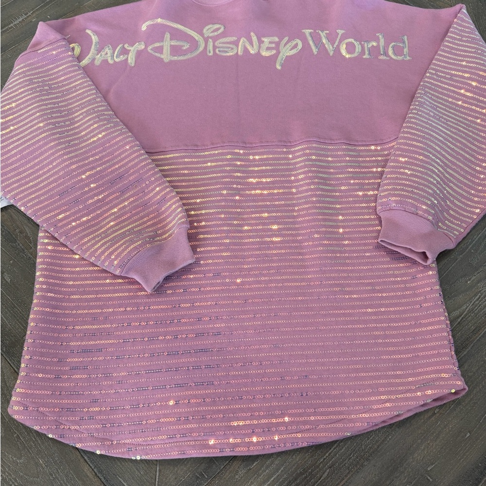 Disney 50th Pink Sequin Sweatshirt Medium NWT - Picture 2 of 4